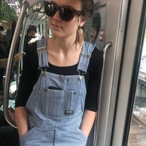 Oshkosh overalls blue and white engineer stripe